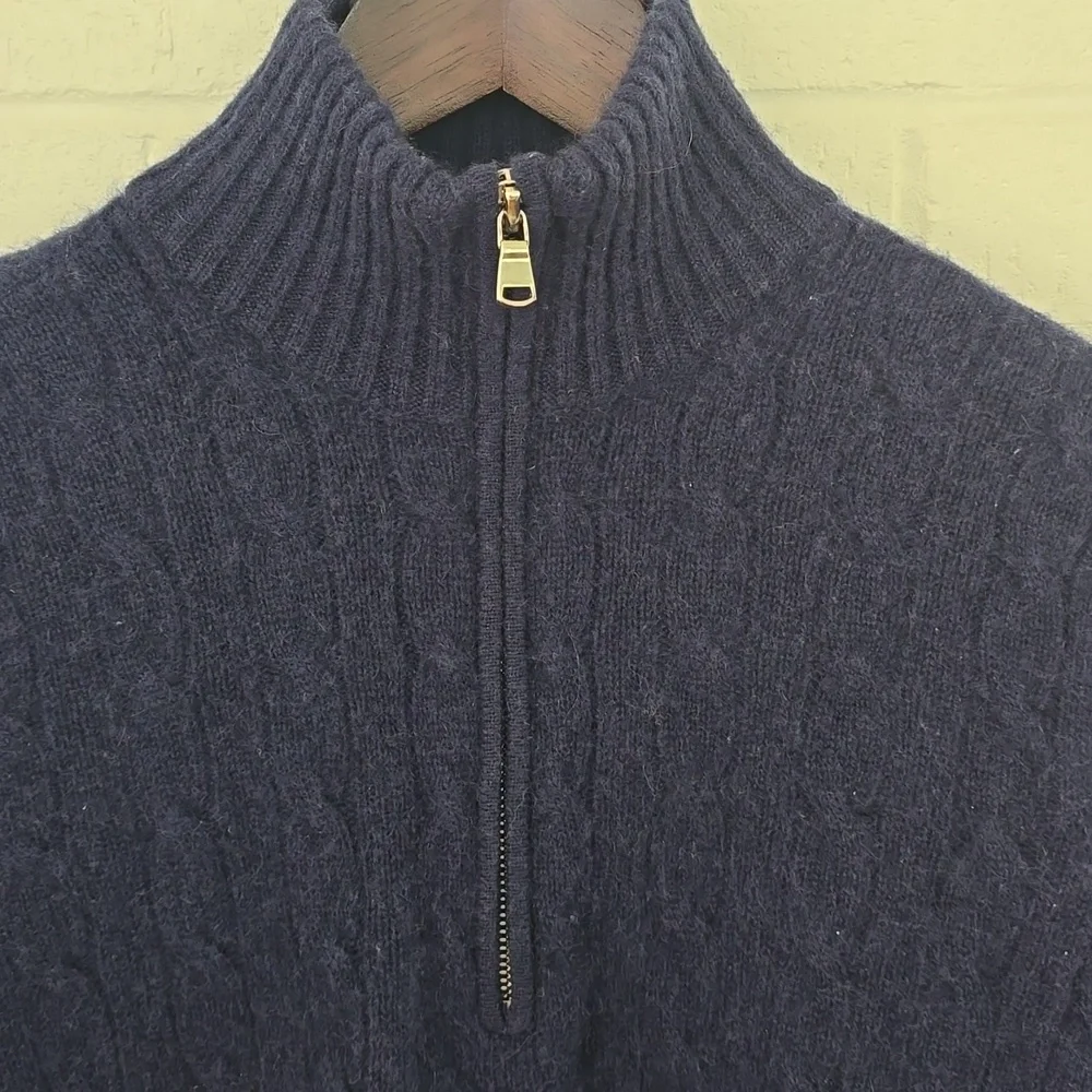 RALPH LAUREN B Label Knitted Cashmere Sweater Navy Blue Size M - Picture 7 of 13